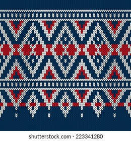 Vintage Style Winter Holiday Seamless Knitted Pattern