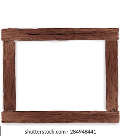 Vintage style wooden frame. Vector illustration. 