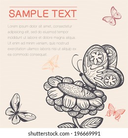 Vintage styled background. Card concept. Hand drawn design elements. Eps 10 vector illustration