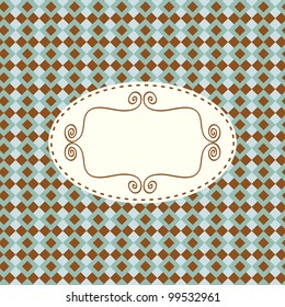 Vintage styled card with ornament background.