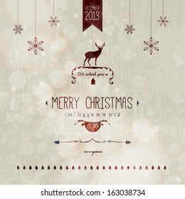  Vintage styled Christmas Card - Set of calligraphic and typographic elements