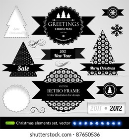 Vintage Styled Christmas Label collection with paper texture elements for design