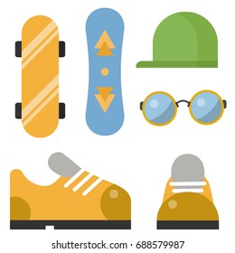 Vintage styled design hipster icons vector signs and symbols templates gadgets element and other things illustration.