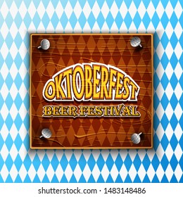 Vintage styled emblem for Oktoberfest festival. Vector illustration.