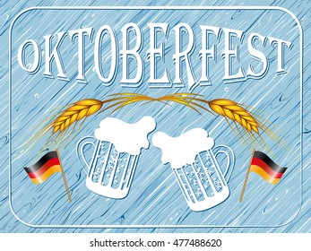 Vintage styled emblem for Oktoberfest festival. Vector illustration.