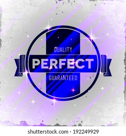 Vintage styled label with glitters on grungy background