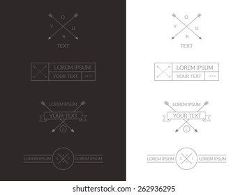Vintage Styled Label and Ribbon collection with black and white design.