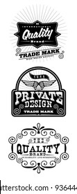 Vintage Styled Premium Quality label banner collection set