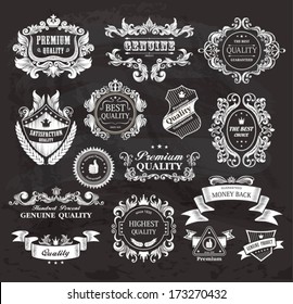 Vintage Styled Premium Quality and Satisfaction Garantie Label sur le tableau de bord.