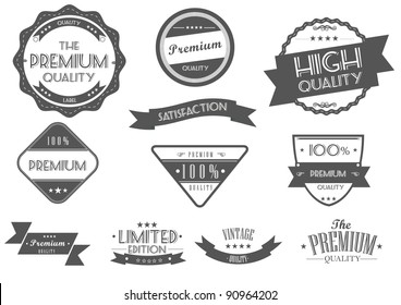 Vintage Styled Premium Quality and Satisfaction Guarantee Labels - Shutterstock ID 90964202