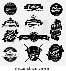 Vintage Styled Premium Quality And Satisfaction Guarantee Label Collection