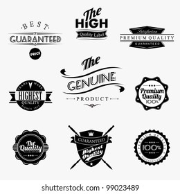 Vintage Styled Premium Quality And Satisfaction Guarantee Label Collection