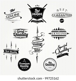 Vintage Styled Premium Quality And Satisfaction Guarantee Label Collection