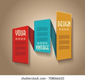 Vintage Styled Ribbon Design, Vector Illustration.