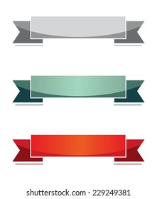 Vintage Styled Ribbons Collection. Abstract three banners.