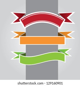 Vintage Styled Ribbons Collection. vector illustration