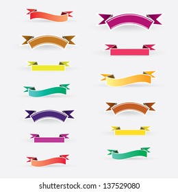Vintage Styled Ribbons Collection. vector illustration