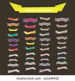 Vintage Styled Ribbons Collection. vector illustration