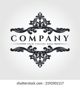 Signo de estilo vintage. Con elementos florales. Elemento elegante para el diseño de la tarjeta de invitación.