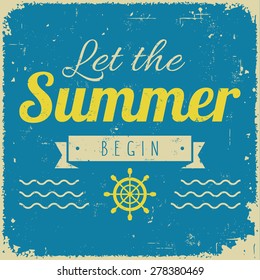 Vintage styled summer poster for promotional, retail, travel, and inspirational uses, and many more