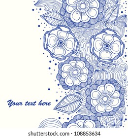 vintage stylish colorful floral vector pattern with text