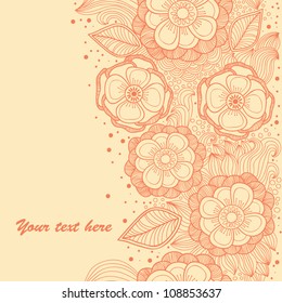 vintage stylish colorful floral vector pattern with text