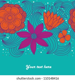 Vintage stylish colorful vector floral seamless pattern