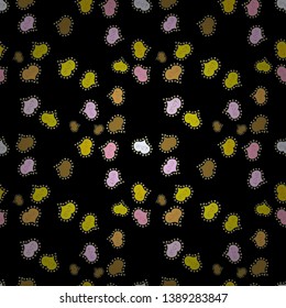 Vintage. Stylish fabric pattern. Seamless Doodles black, yellow and green on colors. Vector.