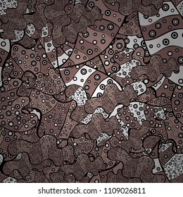 Vintage. Stylish fabric pattern. Vector. Seamless Doodles black, neutral and pink on colors.