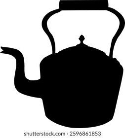 Vintage stylish silhouette black white coffee tea kitchen cafe pots vector