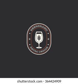 Vintage stylish template for bar, restaurant or beer logotype design