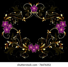 Vintage stylized floral frame