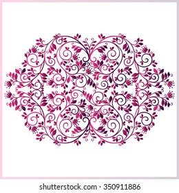Vintage stylized floral pattern. Floral design element. Can be used for cards, invitations, fabrics, wallpapers, ornamental template for design and decoration, etc