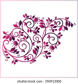 Vintage stylized floral pattern. Floral design element. Can be used for cards, invitations, fabrics, wallpapers, ornamental template for design and decoration, etc