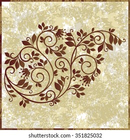 Vintage stylized floral pattern. Floral design element. Can be used for cards, invitations, fabrics, wallpapers, ornamental template for design and decoration, etc