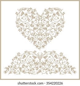 Vintage stylized floral patterns. Floral design elements. Can be used for cards, invitations, fabrics, wallpapers, ornamental template for design and decoration, etc