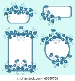 Vintage stylized floral vector banners