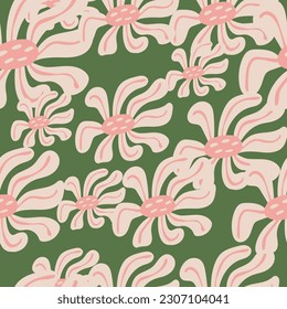 Fondo de flores estilizadas vintage. Decorativo retro abstracto de la flor de la caña sin soldadura. Para el diseño de tejidos, impresión textil, papel de envoltura, cubierta. Ilustración del vector