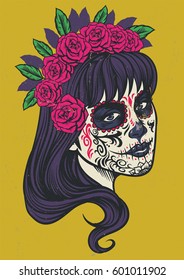 vintage sugar skull illustration