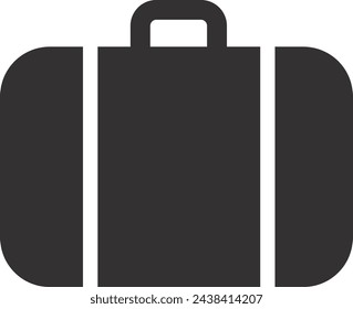Vintage suitcase black icon. Travel bag symbol