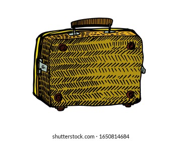 Vintage suitcase. color object. Vector illustration