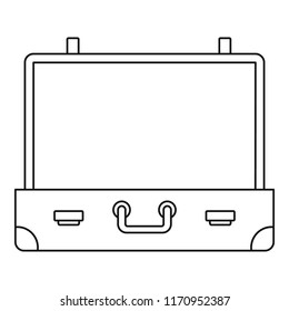 Vintage suitcase icon. Outline illustration of vintage suitcase vector icon for web design isolated on white background