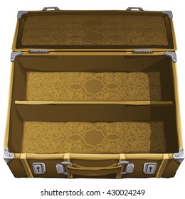 Vintage suitcase open. Vector illustration.