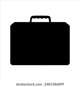 Vintage suitcase silhouette isolated on white background. Suitcase icon vector illustration design.