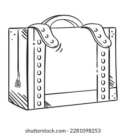 vintage suitcase travel doodle icon