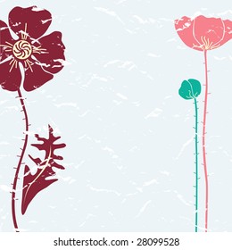 vintage summer background with poppies