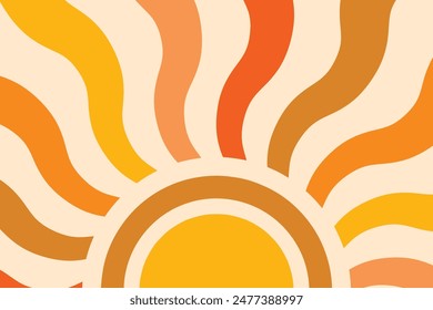Klassischer Sommerhintergrund. Sonnenstrahl-Design. Vektorillustration
