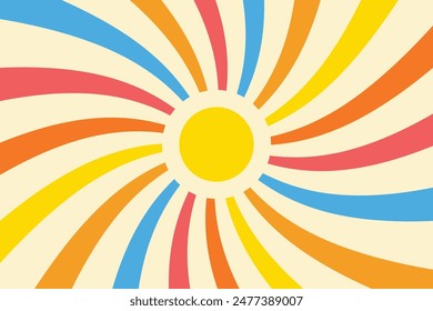 Fondo de verano de Antiguas. Diseño de rayo solar. Ilustración vectorial