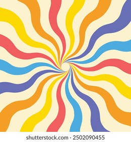 Vintage summer background. Sun ray design. Vector illustration