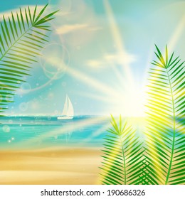 Vintage summer beach design. EPS10